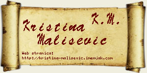Kristina Mališević vizit kartica